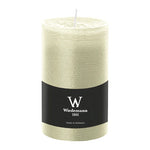 Stumpenkerze aus Paraffin, Elfenbein, Marble Rustik, Wiedemann, 130/78 mm, Brenndauer ca. 63h, durchgefärbt