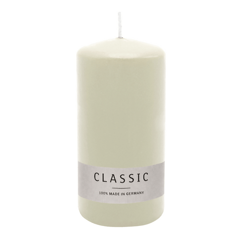 Stumpenkerze aus Paraffin, Elfenbein, WENZEL, 150/70 mm, Brenndauer ca. 56h, selbstverlöschend
