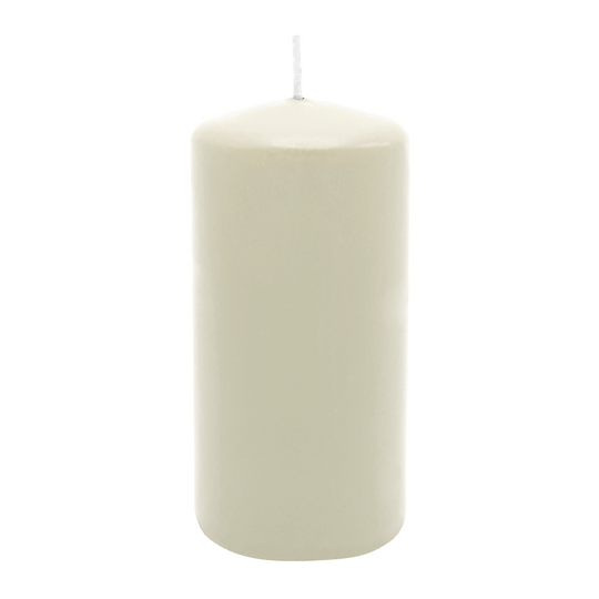 Stumpenkerze aus Paraffin, Elfenbein, WENZEL, 150/70 mm, Brenndauer ca. 56h, selbstverlöschend