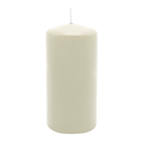 Stumpenkerze aus Paraffin, Elfenbein, WENZEL, 150/70 mm, Brenndauer ca. 56h, selbstverlöschend