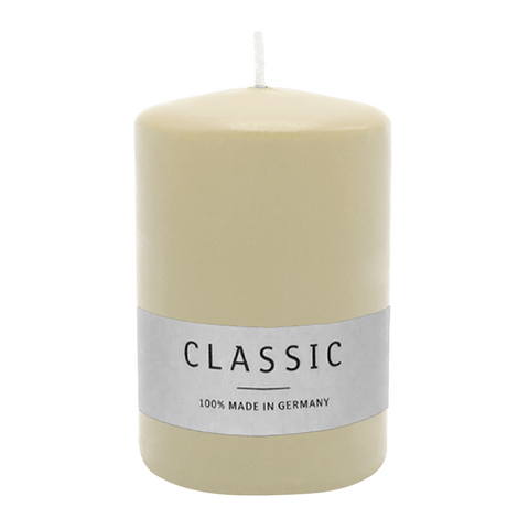 Stumpenkerze aus Paraffin, Elfenbein, WENZEL, 80/60 mm, Brenndauer ca. 22h, selbstverlöschend