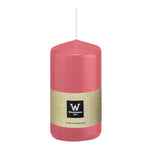 Stumpenkerze aus Paraffin, Erdbeerrosa, Wiedemann, 120/58 mm, Brenndauer ca. 40h