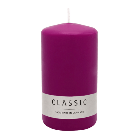 Stumpenkerze aus Paraffin, Erika, WENZEL, 130/70 mm, Brenndauer ca. 47h, selbstverlöschend