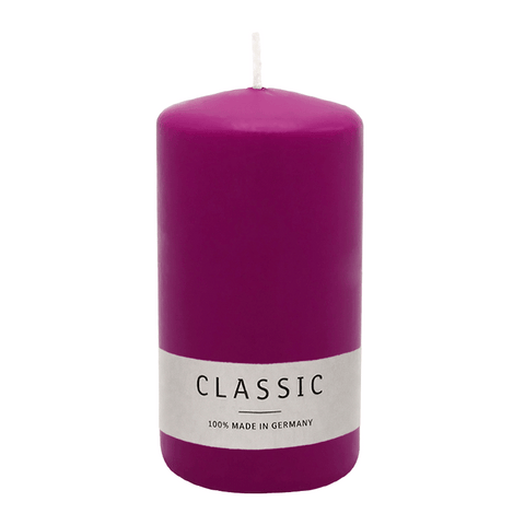 Stumpenkerze aus Paraffin, Erika, WENZEL, 150/80 mm, Brenndauer ca. 73h, selbstverlöschend