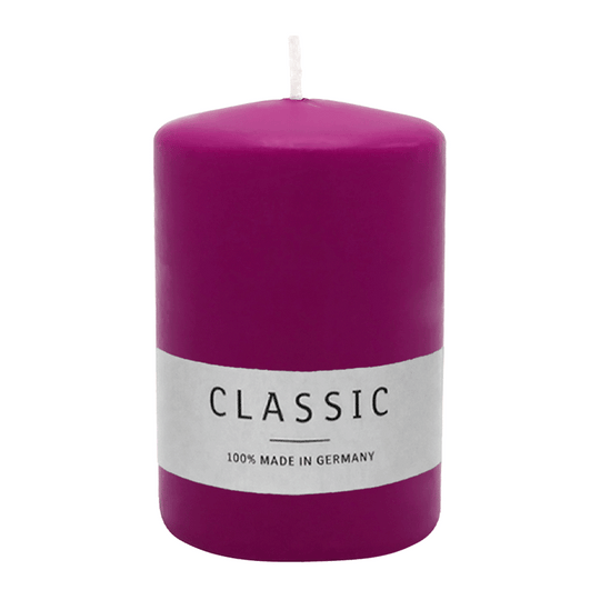 Stumpenkerze aus Paraffin, Erika, WENZEL, 80/60 mm, Brenndauer ca. 22h, selbstverlöschend