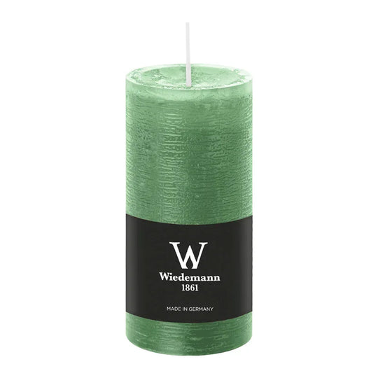Stumpenkerze aus Paraffin, Eukalyptus, Marble Rustik, Wiedemann, 120/58 mm, Brenndauer ca. 42h, durchgefärbt