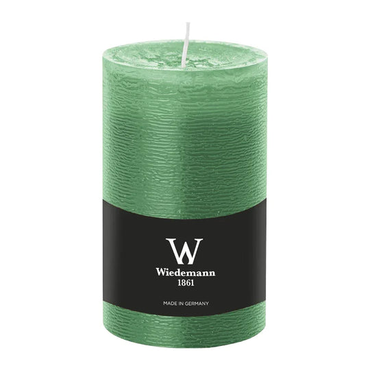 Stumpenkerze aus Paraffin, Eukalyptus, Marble Rustik, Wiedemann, 130/78 mm, Brenndauer ca. 63h, durchgefärbt