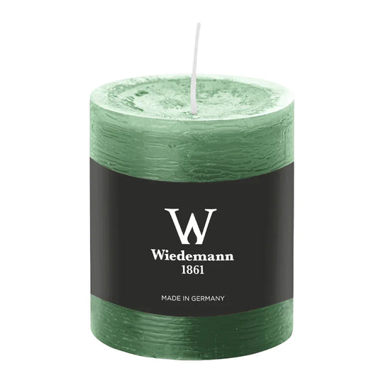 Stumpenkerze aus Paraffin, Eukalyptus, Marble Rustik, Wiedemann, 80/68 mm, Brenndauer ca. 34h, durchgefärbt