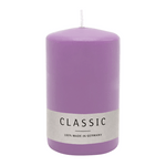 Stumpenkerze aus Paraffin, Flieder, WENZEL, 100/70 mm, Brenndauer ca. 34h, selbstverlöschend