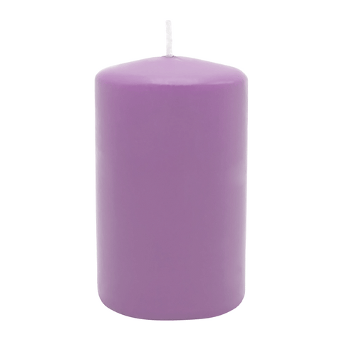 Stumpenkerze aus Paraffin, Flieder, WENZEL, 100/70 mm, Brenndauer ca. 34h, selbstverlöschend