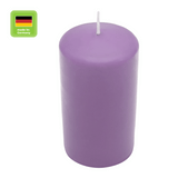 Stumpenkerze aus Paraffin, Flieder, WENZEL, 150/70 mm, Brenndauer ca. 56h, selbstverlöschend
