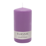 Stumpenkerze aus Paraffin, Flieder, WENZEL, 150/80 mm, Brenndauer ca. 73h, selbstverlöschend