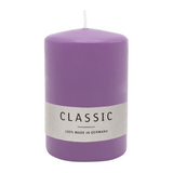 Stumpenkerze aus Paraffin, Flieder, WENZEL, 80/60 mm, Brenndauer ca. 22h, selbstverlöschend