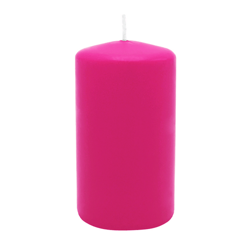 Stumpenkerze aus Paraffin, Fuchsia, WENZEL, 100/60 mm, Brenndauer ca. 29h, selbstverlöschend
