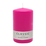 Stumpenkerze aus Paraffin, Fuchsia, WENZEL, 100/70 mm, Brenndauer ca. 34h, selbstverlöschend