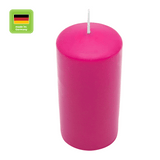 Stumpenkerze aus Paraffin, Fuchsia, WENZEL, 120/60 mm, Brenndauer ca. 37h, selbstverlöschend