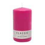 Stumpenkerze aus Paraffin, Fuchsia, WENZEL, 120/80 mm, Brenndauer ca. 56h, selbstverlöschend