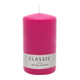 Stumpenkerze aus Paraffin, Fuchsia, WENZEL, 120/80 mm, Brenndauer ca. 56h, selbstverlöschend