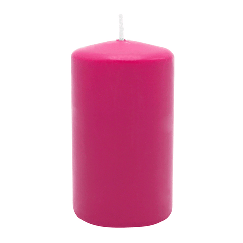 Stumpenkerze aus Paraffin, Fuchsia, WENZEL, 120/80 mm, Brenndauer ca. 56h, selbstverlöschend