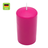 Stumpenkerze aus Paraffin, Fuchsia, WENZEL, 120/80 mm, Brenndauer ca. 56h, selbstverlöschend