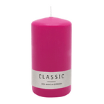 Stumpenkerze aus Paraffin, Fuchsia, WENZEL, 150/80 mm, Brenndauer ca. 73h, selbstverlöschend