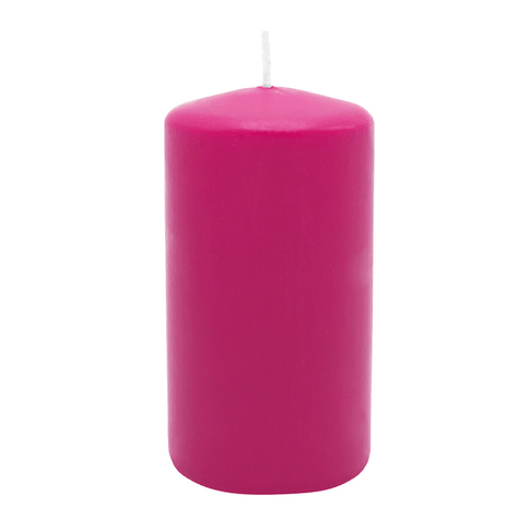 Stumpenkerze aus Paraffin, Fuchsia, WENZEL, 150/80 mm, Brenndauer ca. 73h, selbstverlöschend