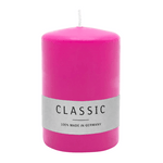 Stumpenkerze aus Paraffin, Fuchsia, WENZEL, 80/60 mm, Brenndauer ca. 22h, selbstverlöschend