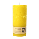 Stumpenkerze aus Paraffin, Gelb, Country, 65/135 mm, KERZENFARM HAHN, Brenndauer ca. 54h