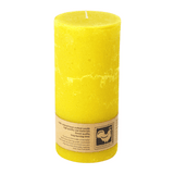 Stumpenkerze aus Paraffin, Gelb, Country, 65/135 mm, KERZENFARM HAHN, Brenndauer ca. 54h