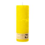 Stumpenkerze aus Paraffin, Gelb, Country, 70/190 mm, KERZENFARM HAHN, Brenndauer ca. 72h
