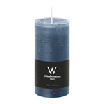 Stumpenkerze aus Paraffin, Graublau, Marble Rustik, Wiedemann, 120/58 mm, Brenndauer ca. 42h, durchgefärbt