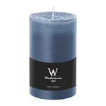 Stumpenkerze aus Paraffin, Graublau, Marble Rustik, Wiedemann, 130/78 mm, Brenndauer ca. 63h, durchgefärbt