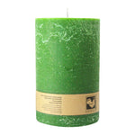Stumpenkerze aus Paraffin, Grün, Country, 100/150 mm, KERZENFARM HAHN, Brenndauer ca. 88h