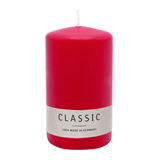 Stumpenkerze aus Paraffin, Karminrot, WENZEL, 120/80 mm, Brenndauer ca. 56h, selbstverlöschend