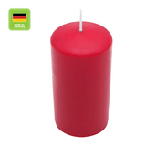 Stumpenkerze aus Paraffin, Karminrot, WENZEL, 130/70 mm, Brenndauer ca. 47h, selbstverlöschend