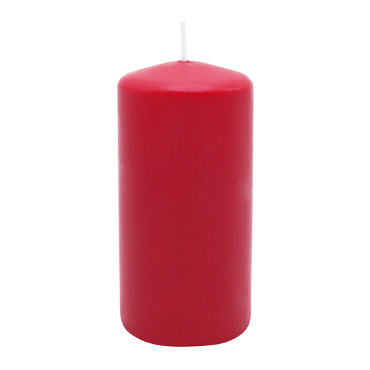 Stumpenkerze aus Paraffin, Karminrot, WENZEL, 150/70 mm, Brenndauer ca. 56h, selbstverlöschend