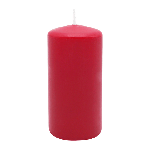 Stumpenkerze aus Paraffin, Karminrot, WENZEL, 150/70 mm, Brenndauer ca. 56h, selbstverlöschend