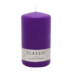 Stumpenkerze aus Paraffin, Lila, WENZEL, 100/60 mm, Brenndauer ca. 29h, selbstverlöschend
