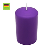Stumpenkerze aus Paraffin, Lila, WENZEL, 100/70 mm, Brenndauer ca. 34h, selbstverlöschend