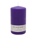 Stumpenkerze aus Paraffin, Lila, WENZEL, 120/80 mm, Brenndauer ca. 56h, selbstverlöschend