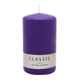 Stumpenkerze aus Paraffin, Lila, WENZEL, 120/80 mm, Brenndauer ca. 56h, selbstverlöschend