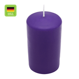 Stumpenkerze aus Paraffin, Lila, WENZEL, 120/80 mm, Brenndauer ca. 56h, selbstverlöschend