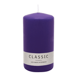 Stumpenkerze aus Paraffin, Lila, WENZEL, 130/70 mm, Brenndauer ca. 47h, selbstverlöschend