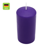 Stumpenkerze aus Paraffin, Lila, WENZEL, 130/70 mm, Brenndauer ca. 47h, selbstverlöschend