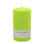 Stumpenkerze aus Paraffin, Limone, WENZEL, 100/60 mm, Brenndauer ca. 29h, selbstverlöschend