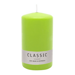 Stumpenkerze aus Paraffin, Limone, WENZEL, 120/80 mm, Brenndauer ca. 56h, selbstverlöschend