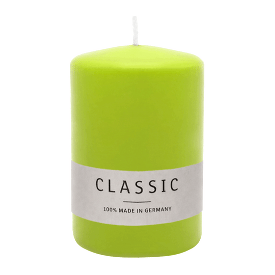 Stumpenkerze aus Paraffin, Limone, WENZEL, 80/60 mm, Brenndauer ca. 22h, selbstverlöschend