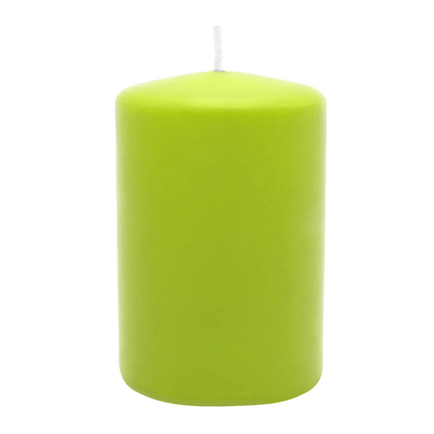 Stumpenkerze aus Paraffin, Limone, WENZEL, 80/60 mm, Brenndauer ca. 22h, selbstverlöschend