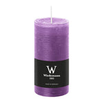 Stumpenkerze aus Paraffin, Mauve, Marble Rustik, Wiedemann, 120/58 mm, Brenndauer ca. 42h, durchgefärbt