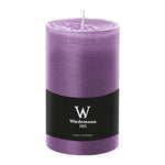 Stumpenkerze aus Paraffin, Mauve, Marble Rustik, Wiedemann, 130/78 mm, Brenndauer ca. 63h, durchgefärbt